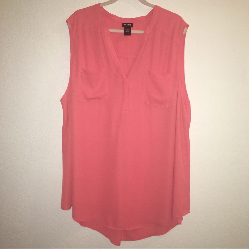 TORRID Sz 4/4X Coral Sleeveless Blouse/Top